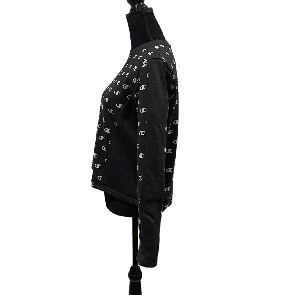 Champion pullover long sleeve insignia athleisure charcoal sweatshirt medium - Picture 5 of 10